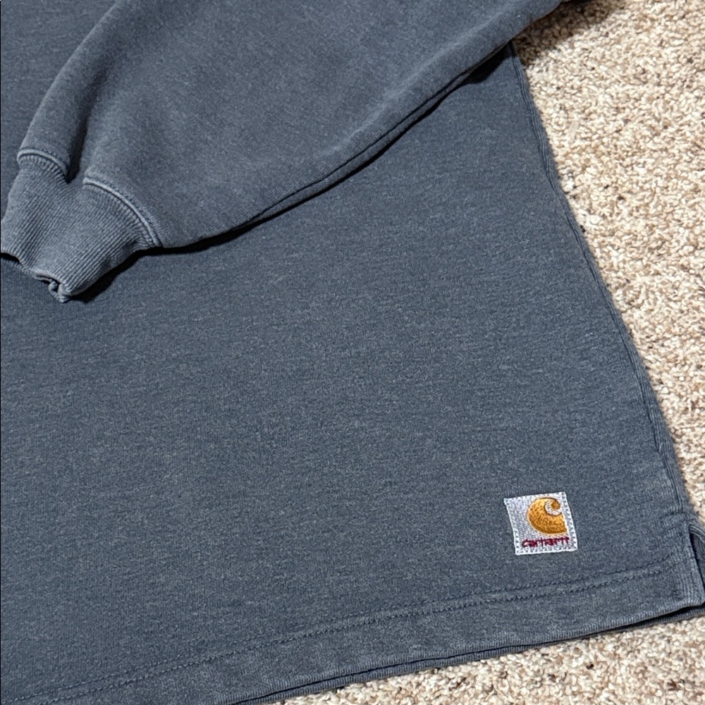Carhartt Men's Dark Gray 1/4 Zip Sweater - Picture 2 of 5